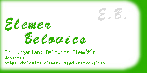 elemer belovics business card